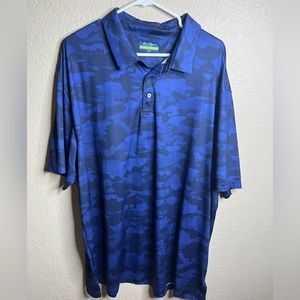 Men’s Polo Ben Hogan Blue and Black Camo print 3XL
